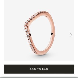 Pandora Rose Gold Wishbone Stackable Rings (size 8.5 in both)
